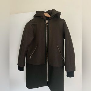 Topshop winter and fall wool coat, dark green, size 4